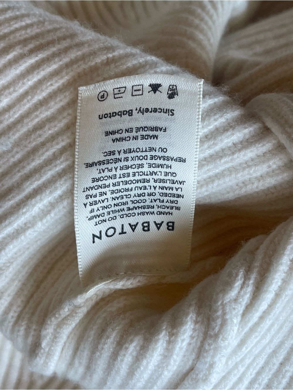 Aritzia WOOL LINEN Chalmers Sweater Heather Birch Ribbed Knit Mockneck Babaton M - Picture 8 of 16